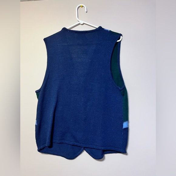 Vintage trompe l'oeil sweater vest size Large - Picture 3 of 6